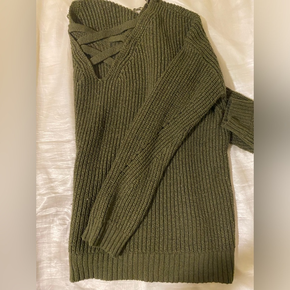 Large Green Sweater (crosses in the back)